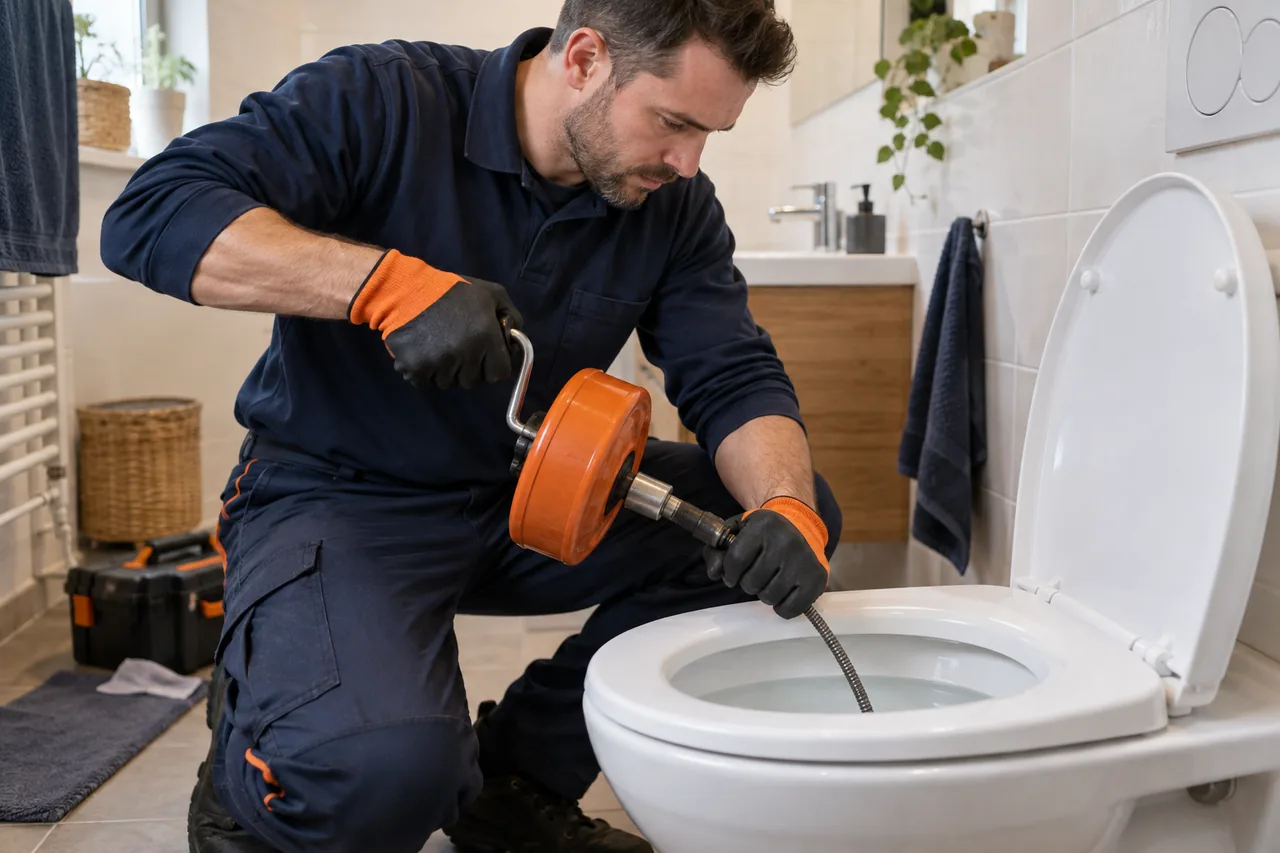 Illustration : débouchage wc
